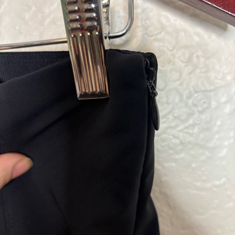 Theory Slit Stretch Scuba Kenett Black Legging Pants Size 4 - Picture 8 of 10